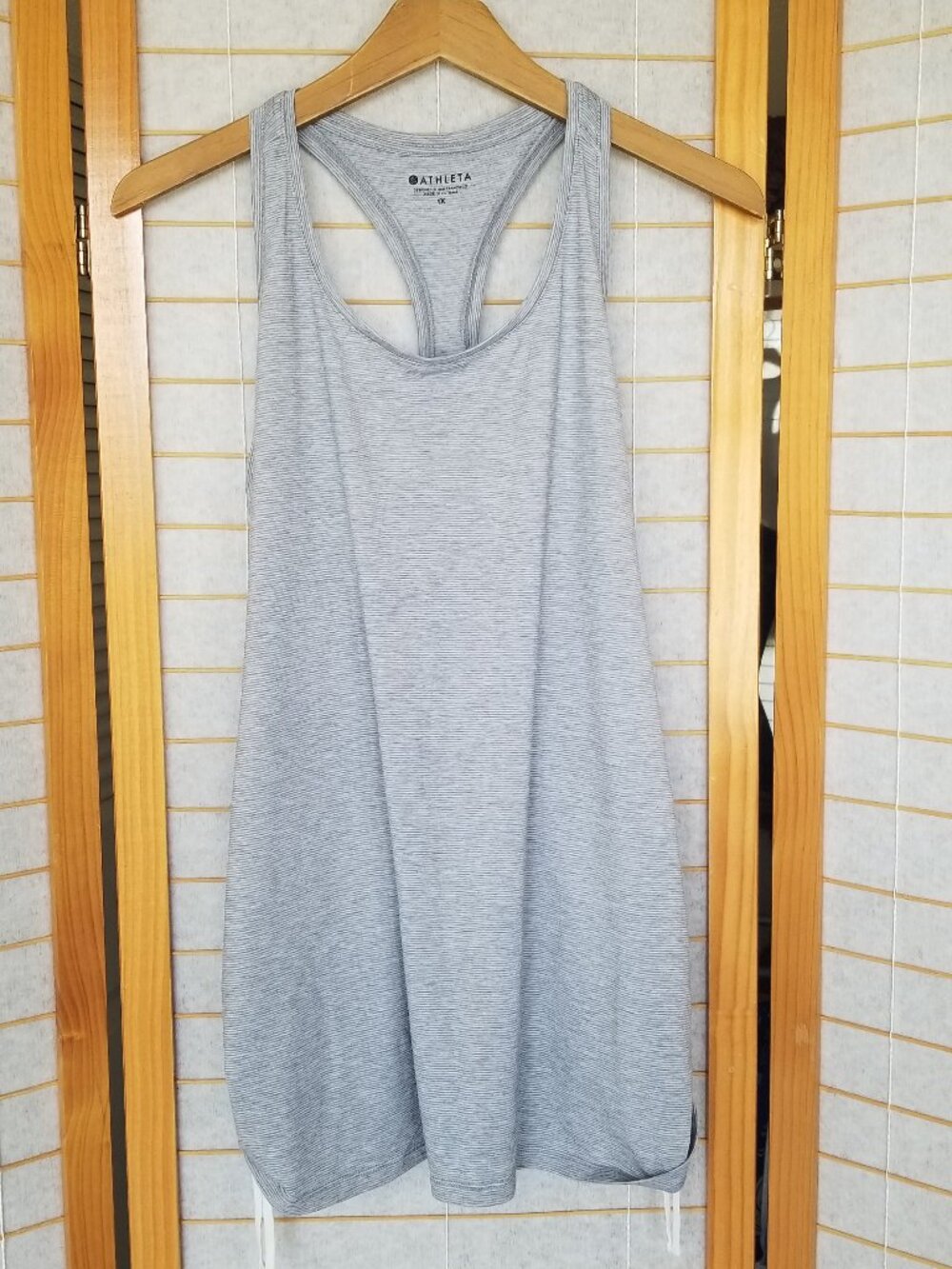 Athleta Racer Back Tank Top Side Ties Gray Size 1X